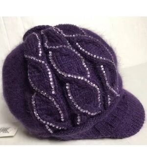 Purple Rhinestone Beautiful Hat